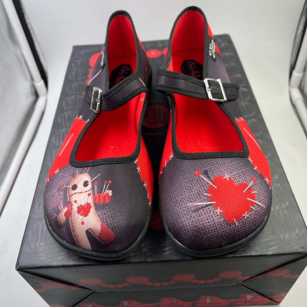 Hot Chocolate Designs / VooDoo Doll Mary Jane’s / Flats - Goth Chic - Size 6